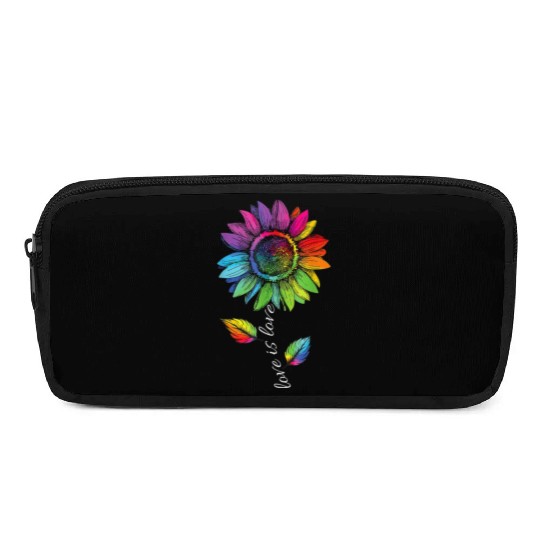 Rainbow Sunflower Love Is Love LGBT Gay Lesbian Pencil Cases