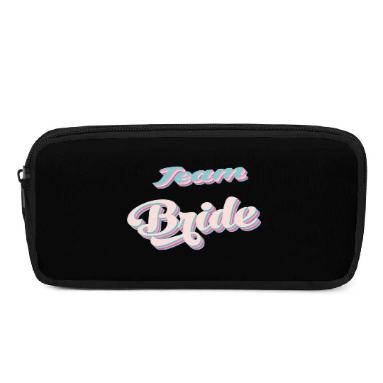 Bachelorette party team bride coul retro pink Pencil Cases