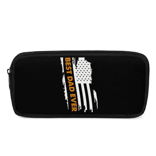 Father's Day Best Dad Ever with Us American Flag Pencil Cases