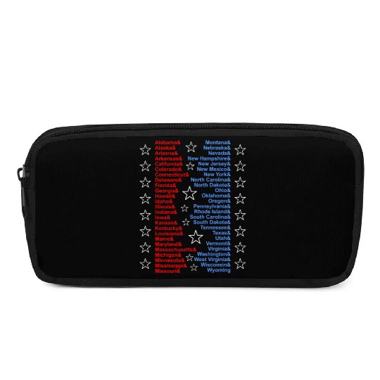 Patriotic Fifty States Red White Blue Pencil Cases