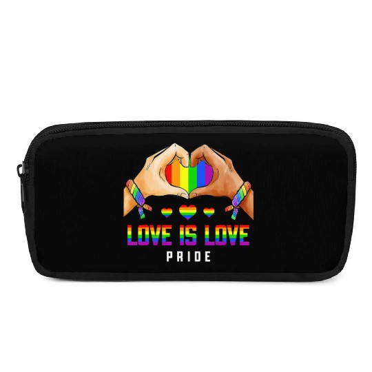 Love Is Love Gay Lesbian Pride LGBT Rainbow Heart Pencil Cases