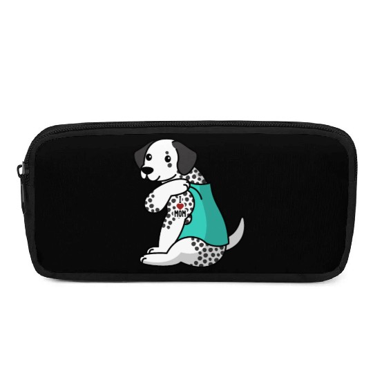 I Love Mom Tattoo Dalmatian Pencil Cases