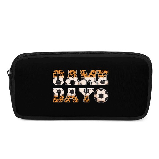 Leopard Soccer Game Day Sports Lover Pencil Cases