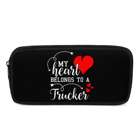 I Love My Trucker Husband Wife Gift Valentines Day Pencil Cases