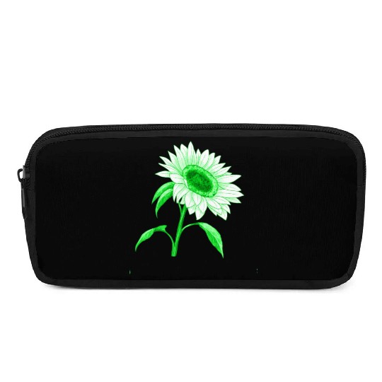 Green sunflower Pencil Cases