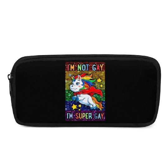 Unicorn LGBT Pride Month I'm Not Gay I'm Super Gay Pencil Cases
