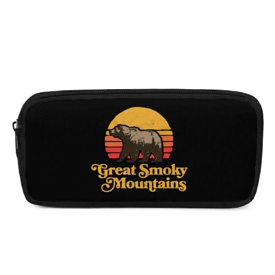 Retro Great Smoky Mountains Park Bear Pencil Cases
