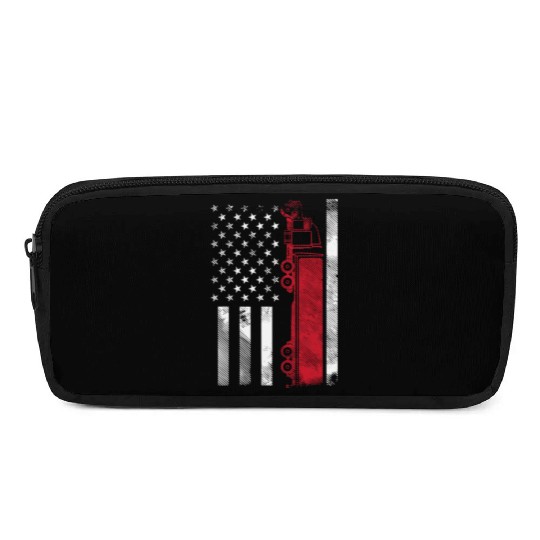 US American Flag Semi Truck Driver 18 Wheeler Pencil Cases