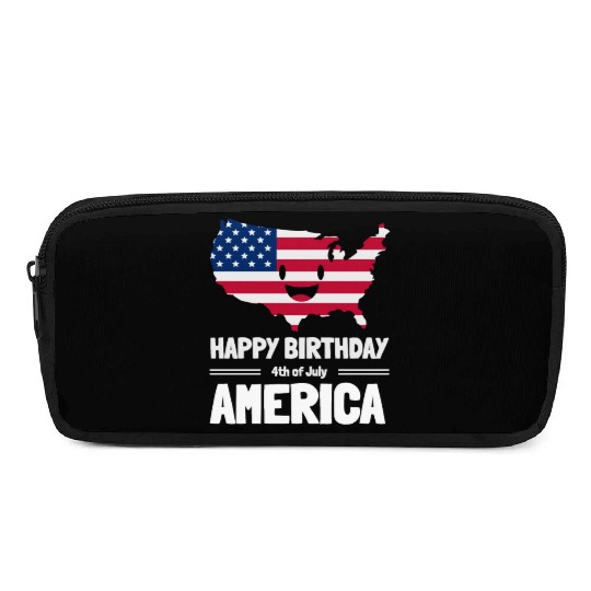Happy Birthday America 4th of July American Flag Pencil Cases