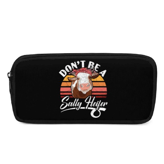 Don't Be A Salty Heifer Cow Whisperer Cow Farming Pencil Cases