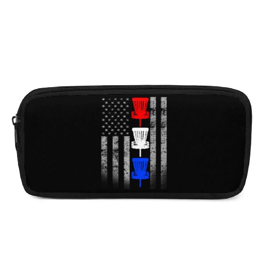 Red White and Blue Disc Golf Flag Pencil Cases