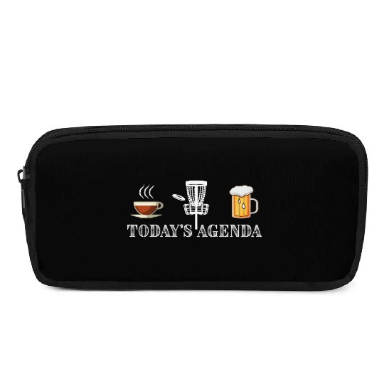 Today's Agenda Coffee Disc Golf Beer Funny Gift Pencil Cases