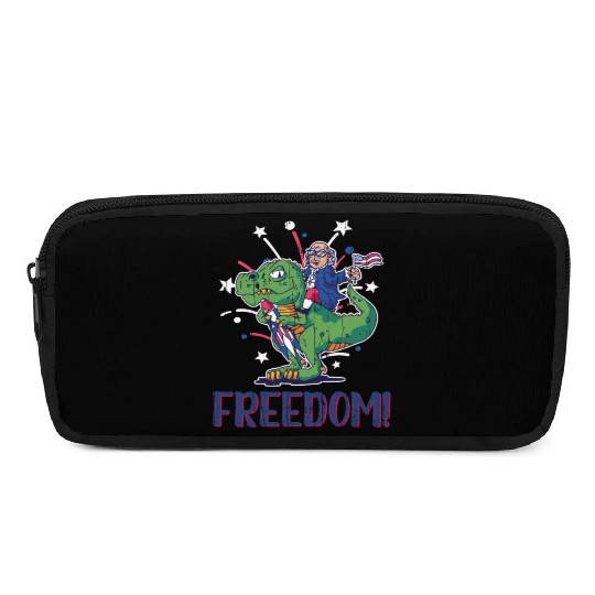 Freedom America Washington Dinosaur 4th Of July Pencil Cases