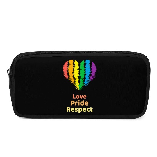Love Pride Respect. Rainbow Heart For Oslo Pencil Cases