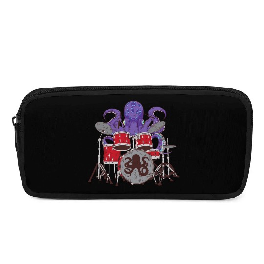 Octopus Drumming Pencil Cases Cute Sea Drummer Lover Gift