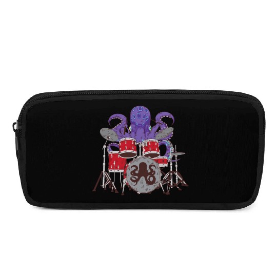 Octopus Drumming Pencil Cases Cute Sea Drummer Lover Gift