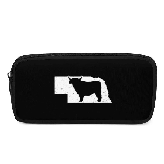 Highland Cow Patriotic Nebraska 4th July Pencil Cases