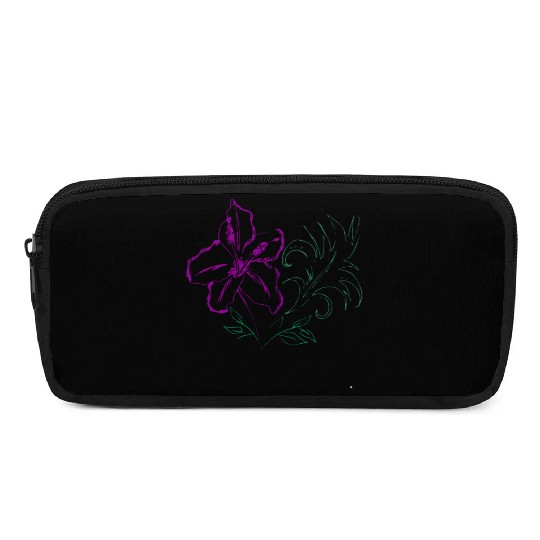 Tropical leaf and hibiscus Pencil Cases