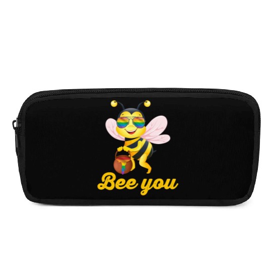 Bee LGBT Gay Lesbian Pride Rainbow Honey Pencil Cases