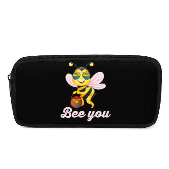 Cute Bee LGBT Gay Lesbian Pride Rainbow Honey Pencil Cases
