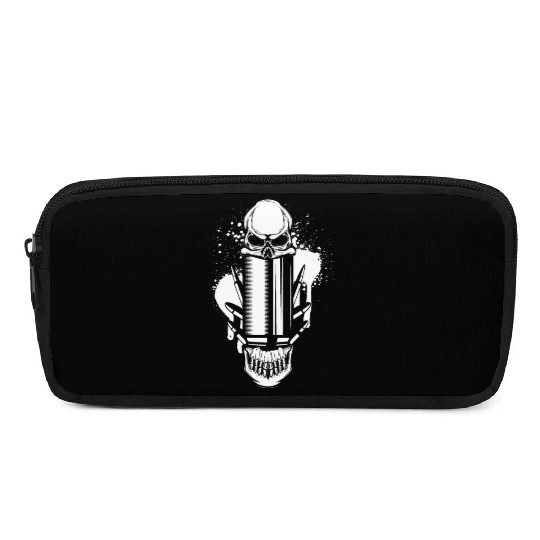 Bullets and Skull Roses Aesthetic Dripping Pattern Pencil Cases