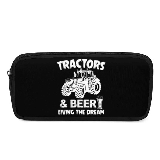 Tractors And Beer Living The Dream Funny Farmer Pencil Cases