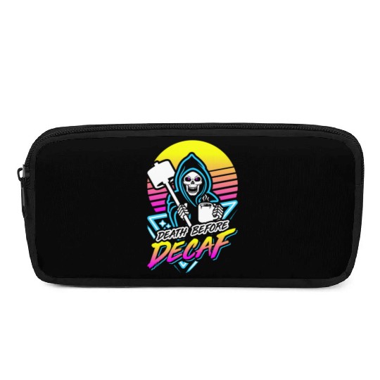 Death Before Decaf (Gym Reaper) Retro Neon Pencil Cases