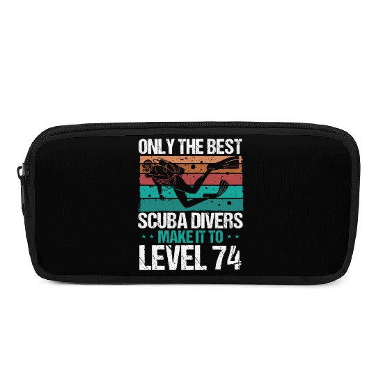74 Scuba Diving Level 74 Year Diver Snorkeling Pencil Cases