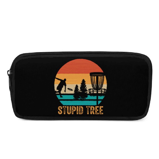 Stupid Tree Disc Golf Vintage Ultimate Frisbee Pencil Cases