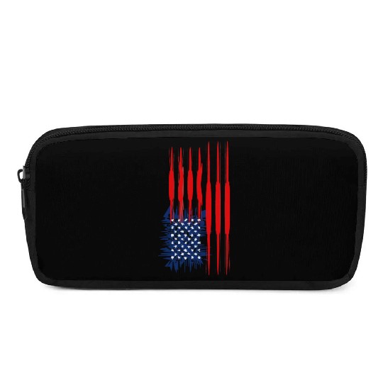 US Flag Vertical Pencil Cases American Stars Stripes