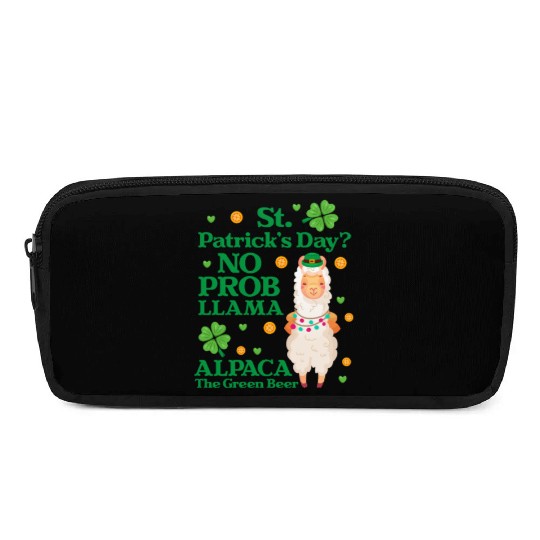 St. Patrick's Day? No Prob Llama Alpaca Green Beer Pencil Cases