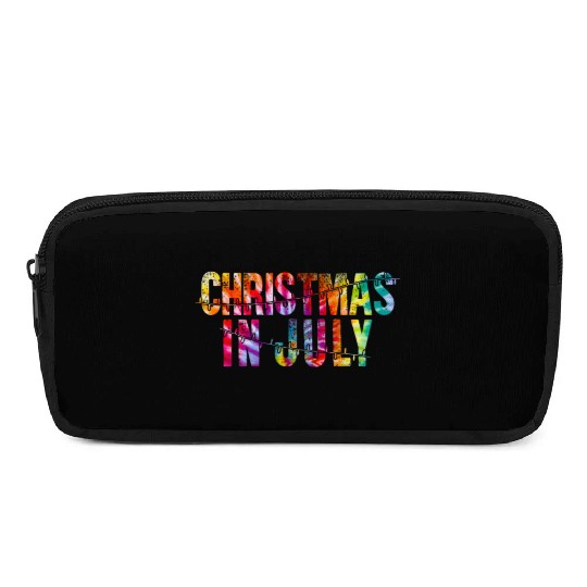 Christmas In July Xmas Tree Lights Santa Beach Pencil Cases