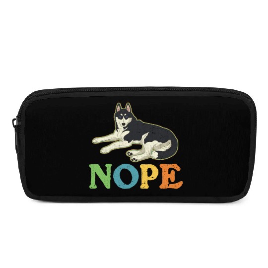 Nope Lazy Siberian Husky Dog Lover Pencil Cases
