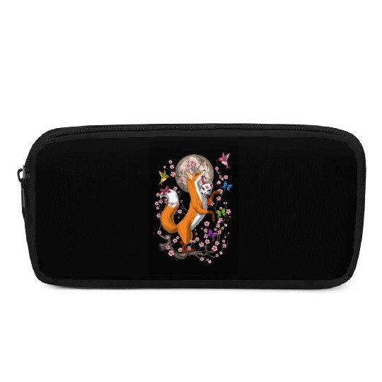Fox Japanese Cherry Blossom Pencil Cases