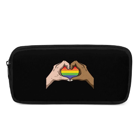 LGBT Rainbow Heart Gay Pride Lesbian Equality Gift Pencil Cases
