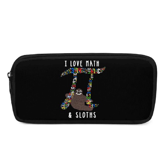 I Love Math and Sloths Funny Mathematics Pi Day Pencil Cases