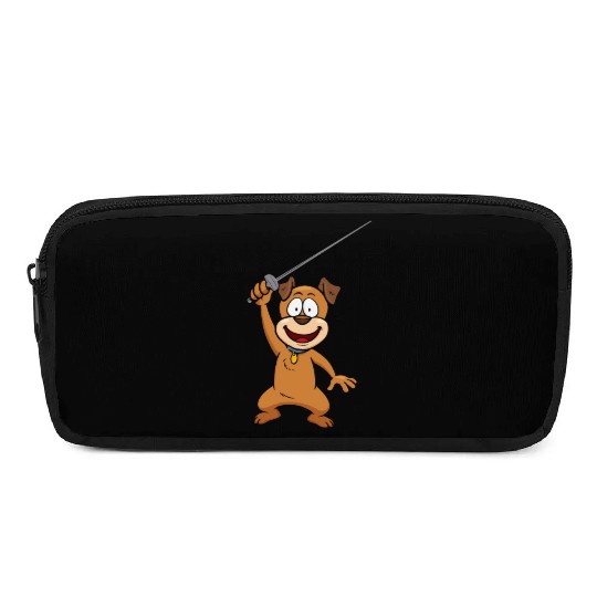 Fencing Dog Funny Animal Fencing Humor For Dog Pencil Cases