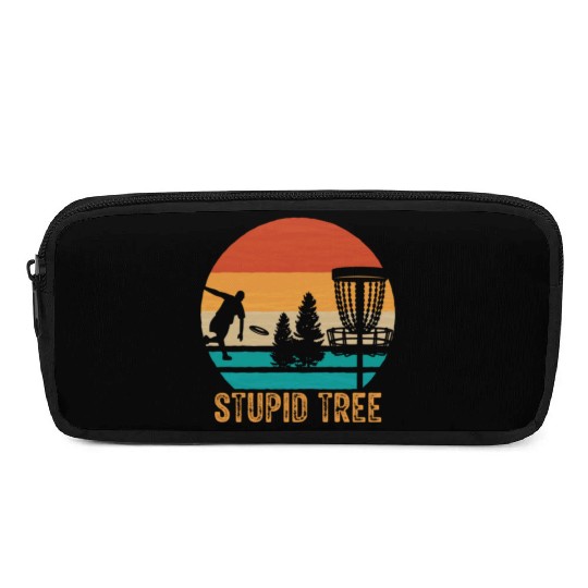 Stupid Tree Disc Golf Vintage Ultimate Frisbee Pencil Cases