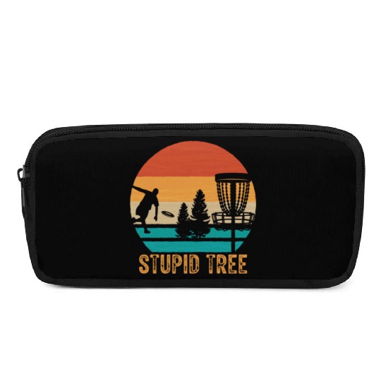 Stupid Tree Disc Golf Vintage Ultimate Frisbee Pencil Cases