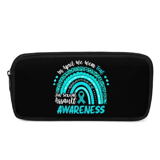 In April We Wear Teal Sexual Assault Pencil Cases