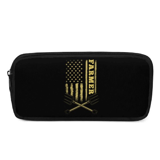American Flag Farmer - Patriotic Farming Farmer Pencil Cases