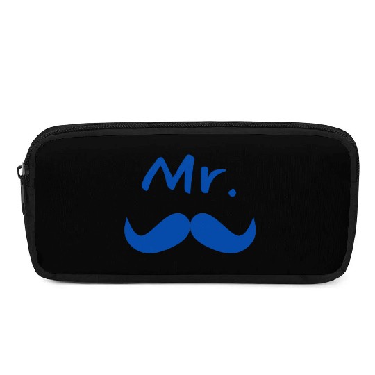 Mr & Mrs. Mustache Lips Matching Couple Pencil Cases