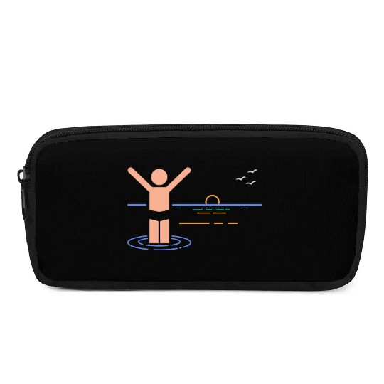 Retro Vintage Sunset Vacation Beach Island Style Pencil Cases