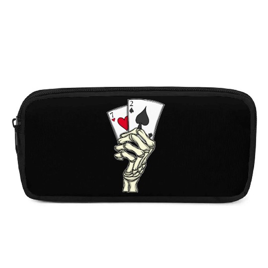 Poker Player Poker Cards 7 2 Skeleton Hand Poker Pencil Cases