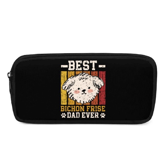 Best Bichon Frise Dad Ever Curly Hair Pup Puppy Pencil Cases