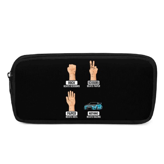 Rock Paper Scissors Nothing Beats Racing Funny Rac Pencil Cases