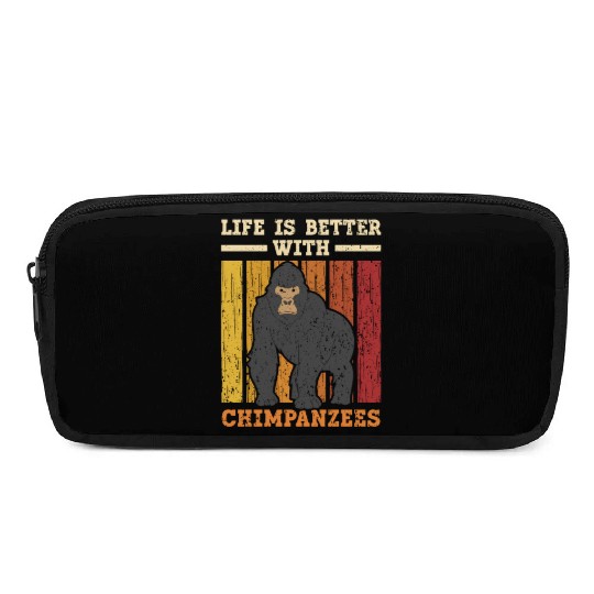 Life Is Better With Chimpanzees Monkey Zookeeper Pencil Cases
