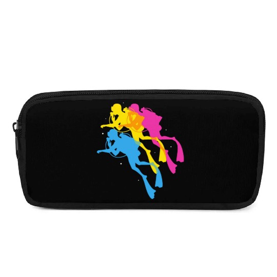 Retro Colorful Scuba Diving Pencil Cases