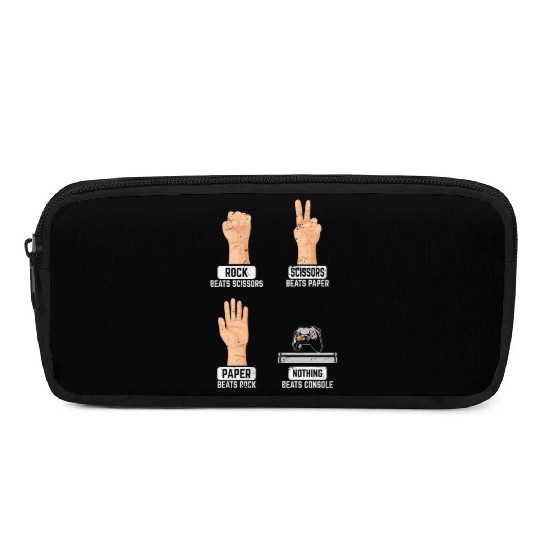 Rock Paper Scissors Nothing Beats Console PC Funny Pencil Cases