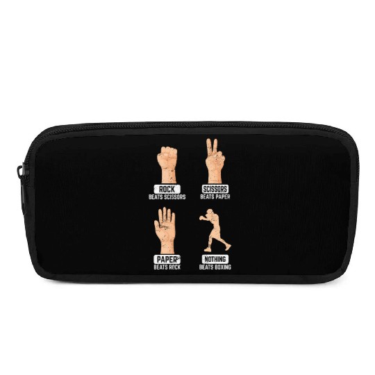 Rock Paper Scissors Nothing Beats Boxing Funny Box Pencil Cases